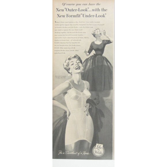 Life Formfit Womens Vintage Girdle Bra Ad Print Retro Fashion Décor Lingerie - Picture 1 of 2